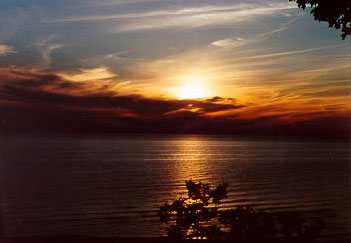 Sunset over Lake Michigan as seen from the lower peninsula of Michigan. 15K.